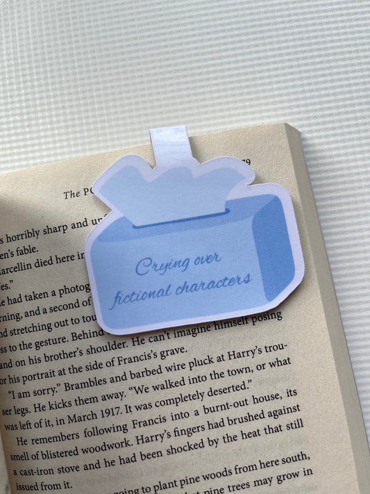 Crying over fictional characters magnetic bookmark