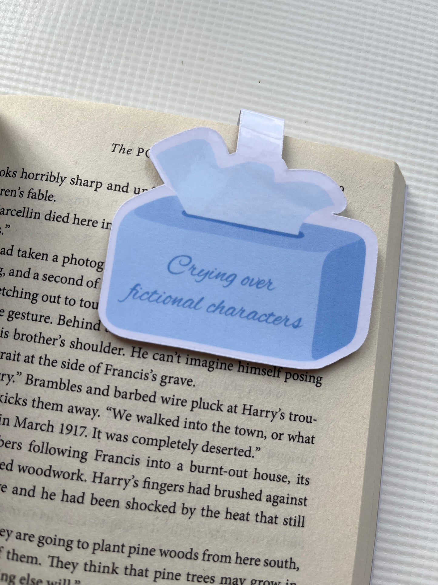 Crying over fictional characters magnetic bookmark