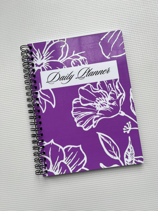 Purple floral daily planner