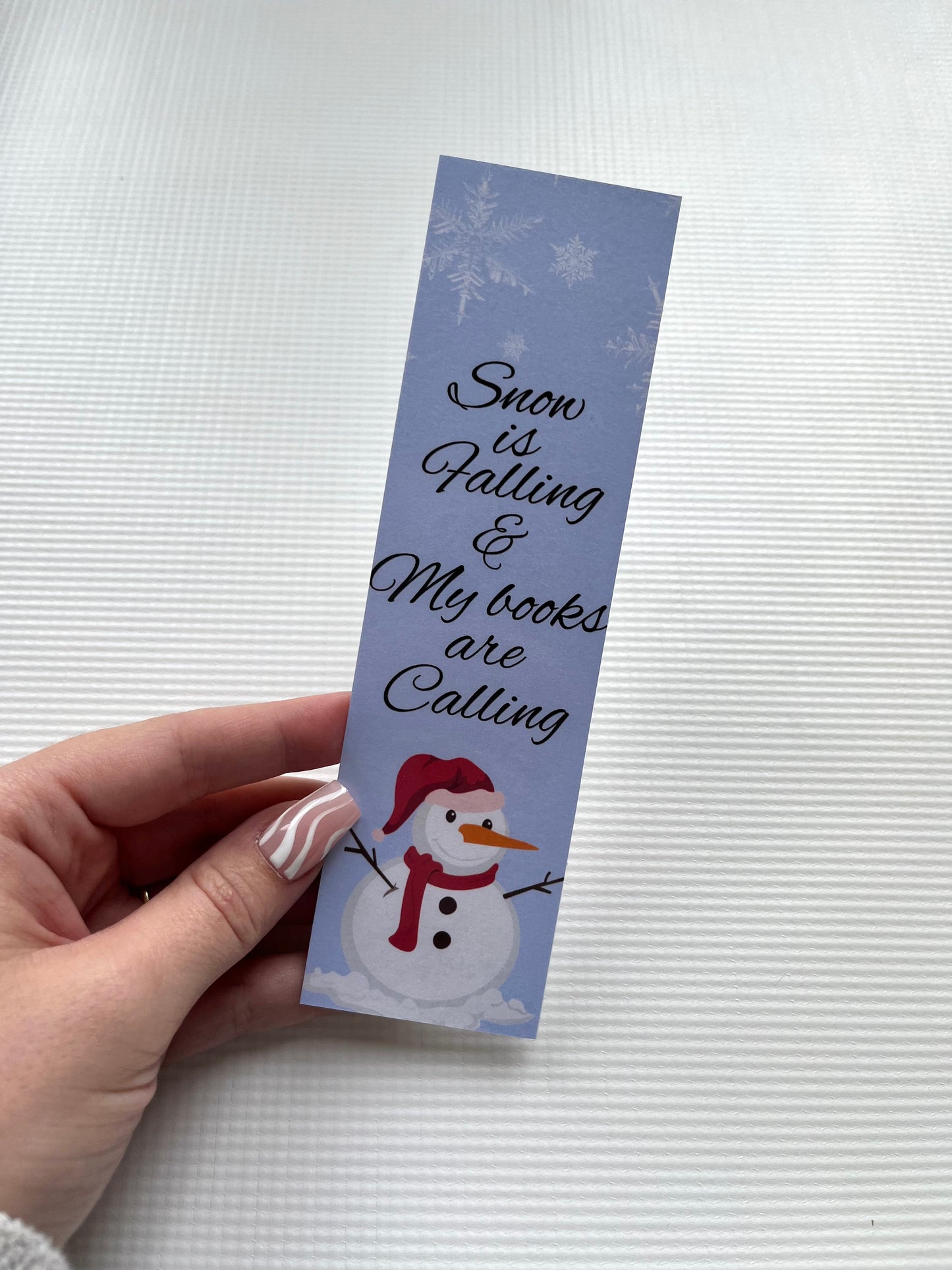 Snow is falling & my books are calling Christmas bookmark